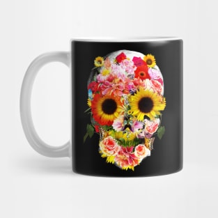 Sage Tribe Skull With sunflowers Mug